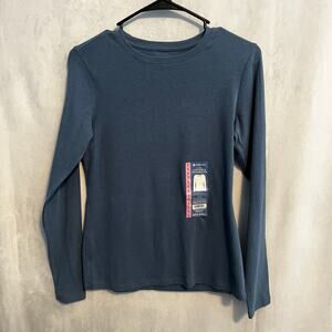 Member's Mark Blue Long Sleeve Crew Neck Basic Shirt New